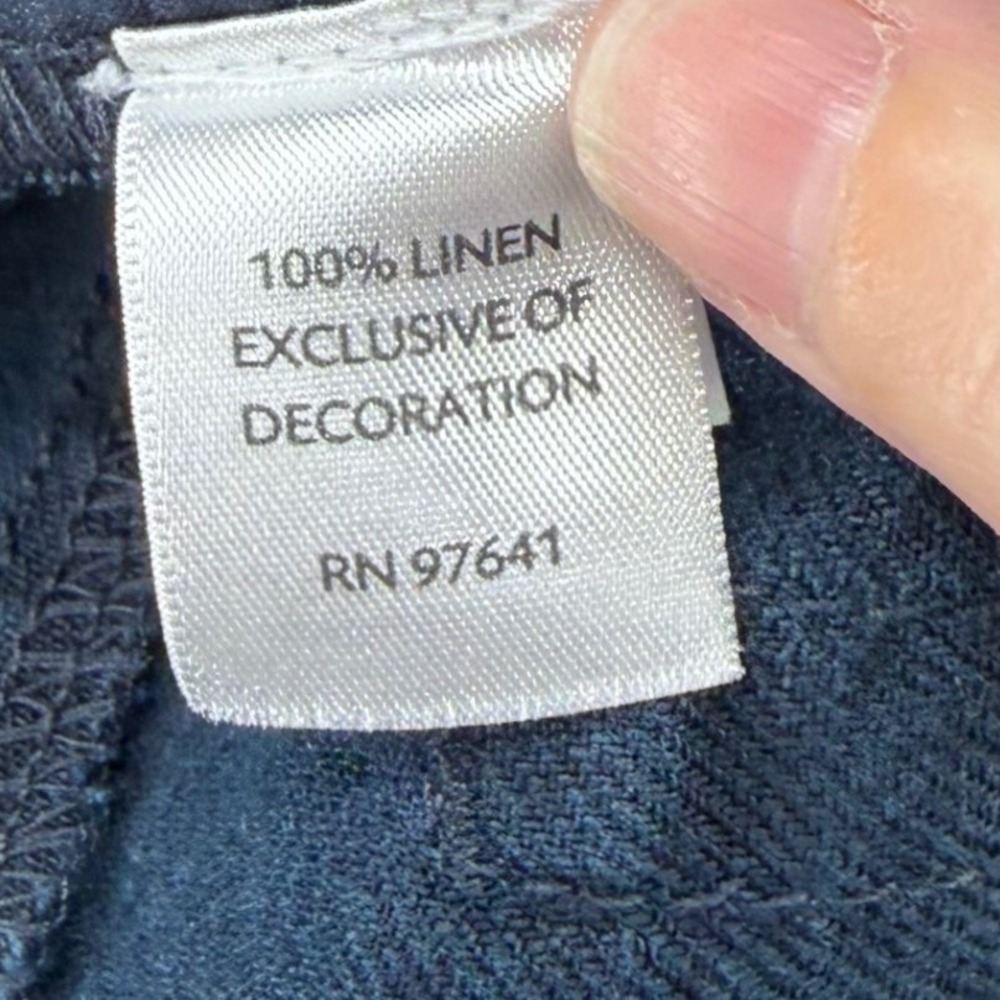 J. Jill Skirt Women 12 Navy Blue 100% Linen 5-Pocket Mini Straight Casual - Picture 4 of 10